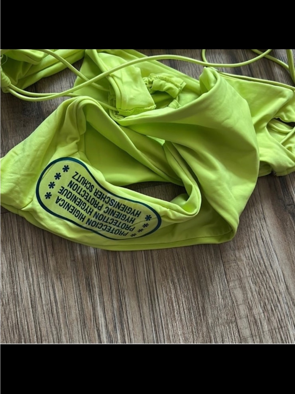 NEW! Zara Women’s Asymmetrical  One Piece Lime Green Bathing Suit Size S - Picture 5 of 5